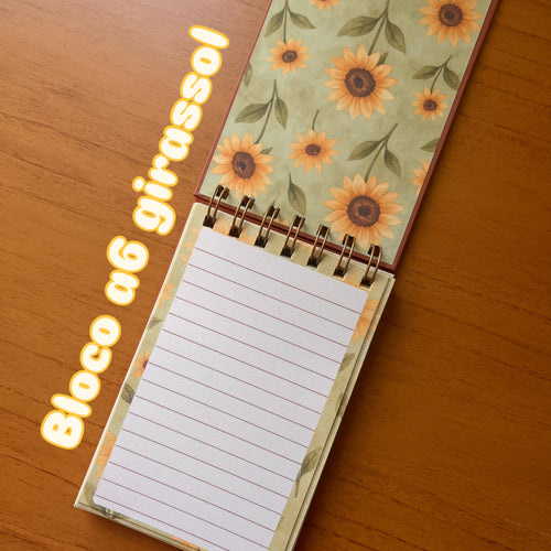 Bloco de notas A6 - Girassol