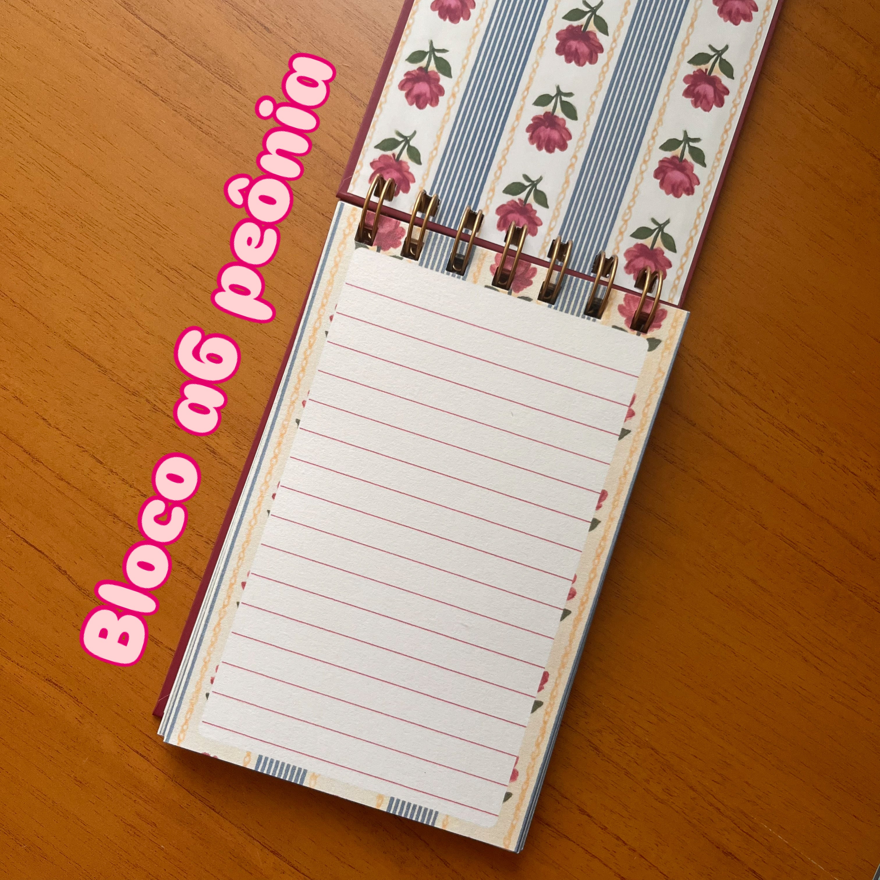Bloco de notas A6 - Peônia