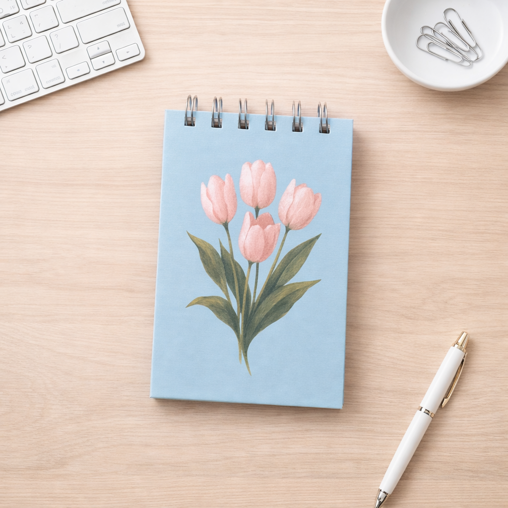 Bloco de notas A6 - Tulipas